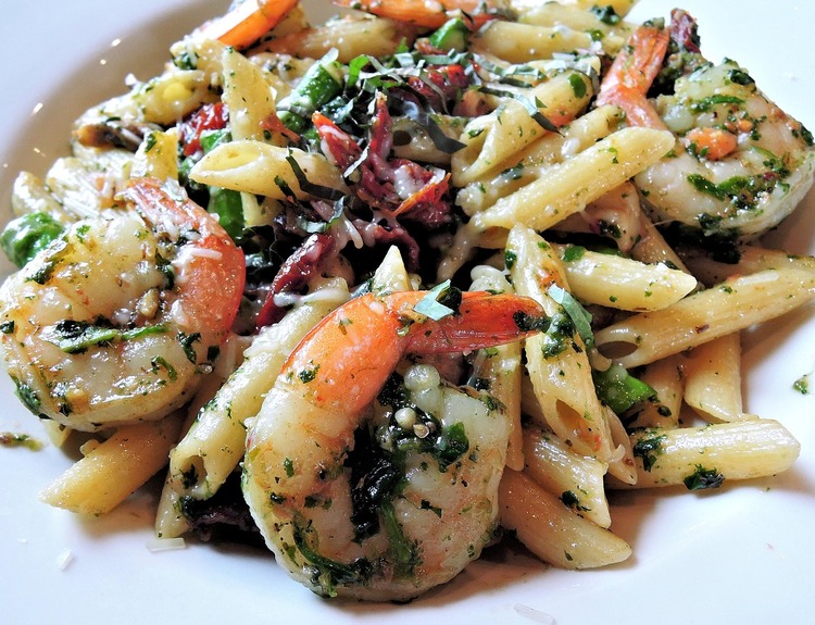 Penne Rustica with Shrimp and Mushrooms