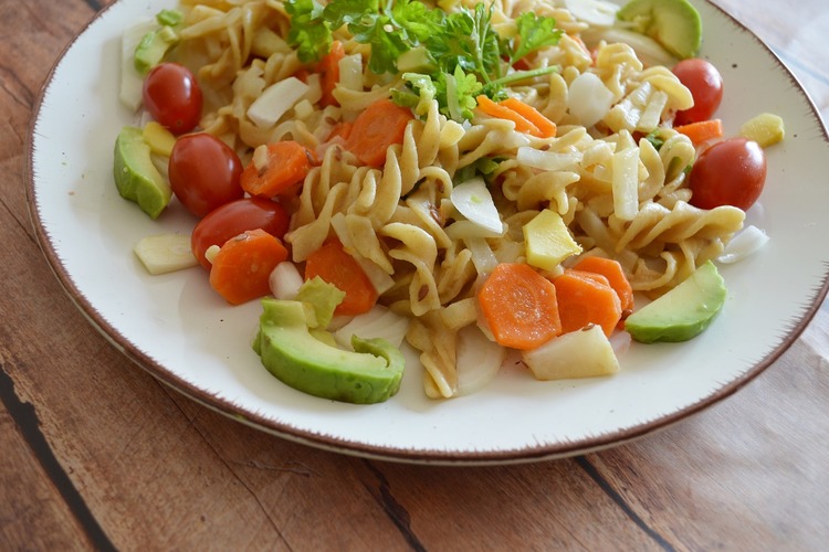 Pasta Recipe - Fusilli Pasta Salad with Tomatoes and Avocado