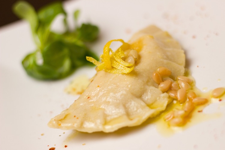 Pasta Recipe - Mushroom Ravioli with Lemon Butter and Pine Nuts