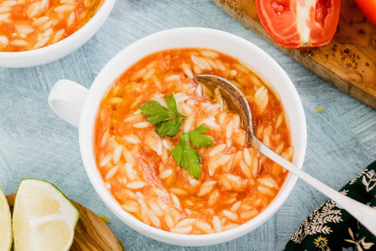 Pasta Recipe - Orzo Soup with Tomato and Lime