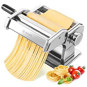 Isiler Pasta Maker With 9 Adjustable Settings For Spaghetti and Fettuccini